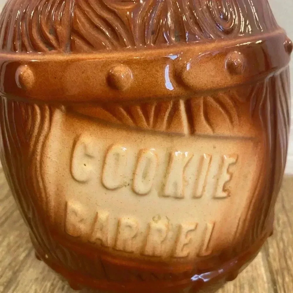 Vintage 1950s Cookie Barrel Brown Cookie Jar